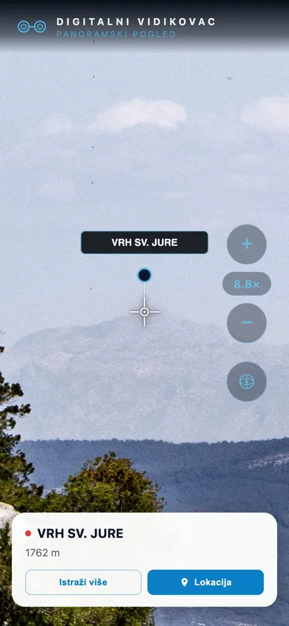 Digital viewpoint on Lastovo: Sv. Jure peak at 8.8× zoom